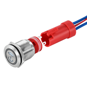 ANCHOR LIGHT icon Latching 19mm 10A 20A High current single illuminated waterproof stainless steel push button switch with wiring