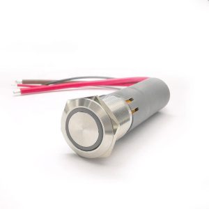 DUAL-COLOR Latching 19mm 10A 20A High current duo illuminated waterproof stainless steel push button switch with wiring and Fuse