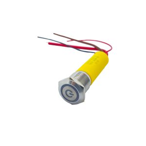 FUSE - POWER ICON Latching 19mm 5A 10A 15A 20A High current single illuminated waterproof stainless steel push button switch with wiring and Fuse