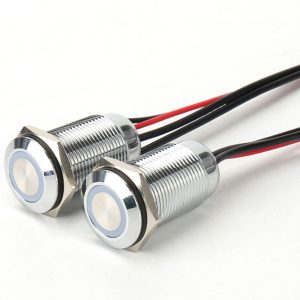 DIMMER 19mm 12V/24V Programable Switch Round Momentary Metal Touch Push Button Switch with wire